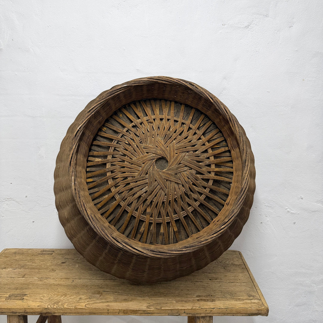 Water Tiger Decor Antique Chinese Basket On Base