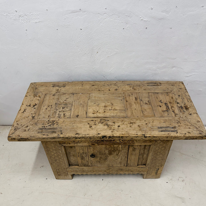 Water Tiger Furniture Antique Xinjiang Carved Elm Cabinet