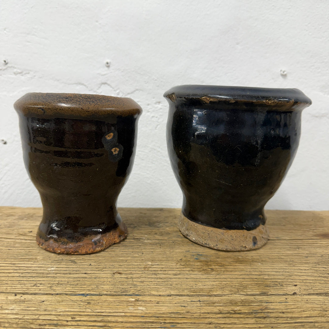 Water Tiger Decor Small Antique Black Ceramic Pot