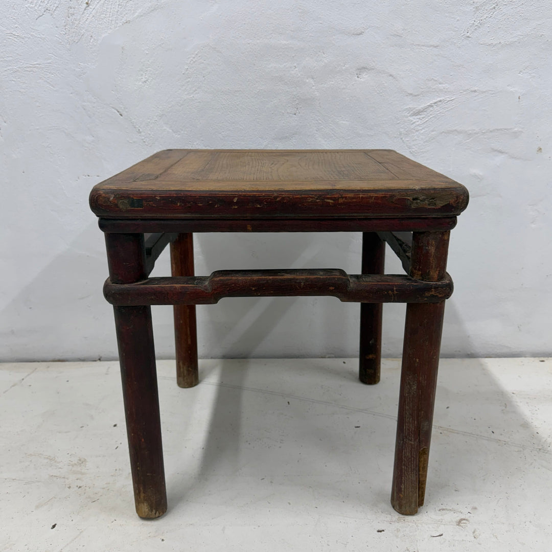 Water Tiger Furniture Antique Chinese Square Elm Side Table | 47x46x50cm