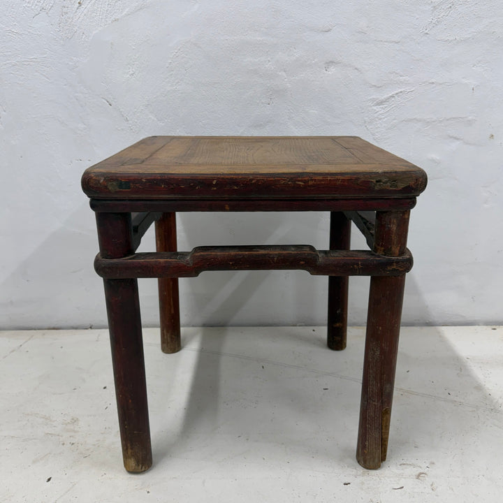 Water Tiger Furniture Antique Chinese Square Elm Side Table | 47x46x50cm
