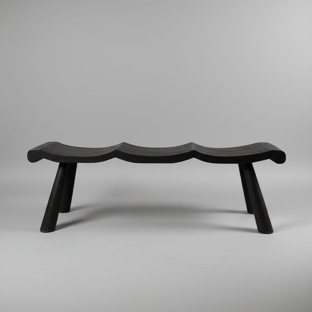 Water Tiger Furniture Wavy Bench - Handcrafted Teakwood Furniture