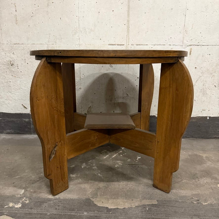 Water Tiger Decor Art Deco Colonial Teak Side Table