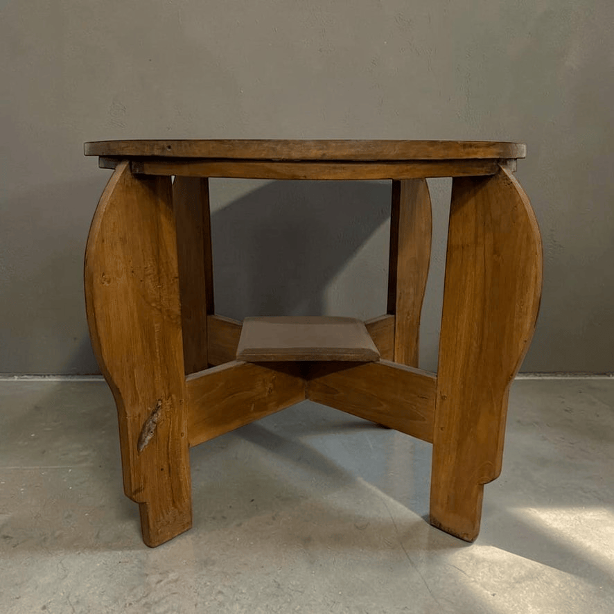 Water Tiger Decor Art Deco Colonial Teak Side Table