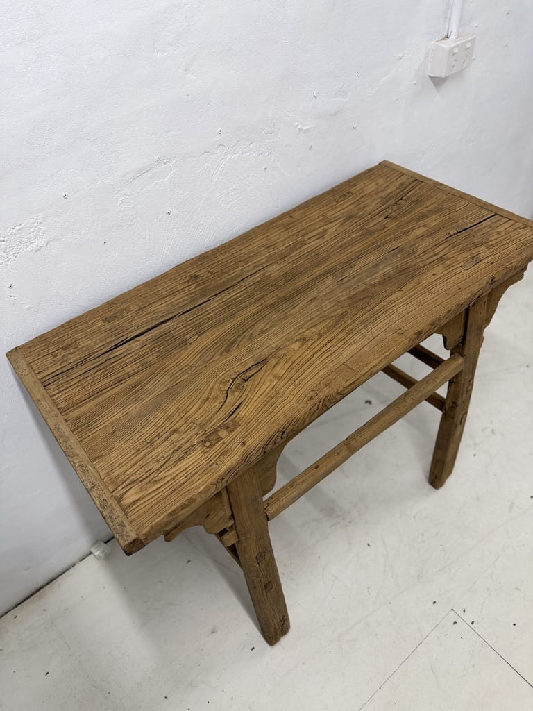 Water Tiger Furniture Light Coloured Antique Short Elm Console | 104x49x83cm