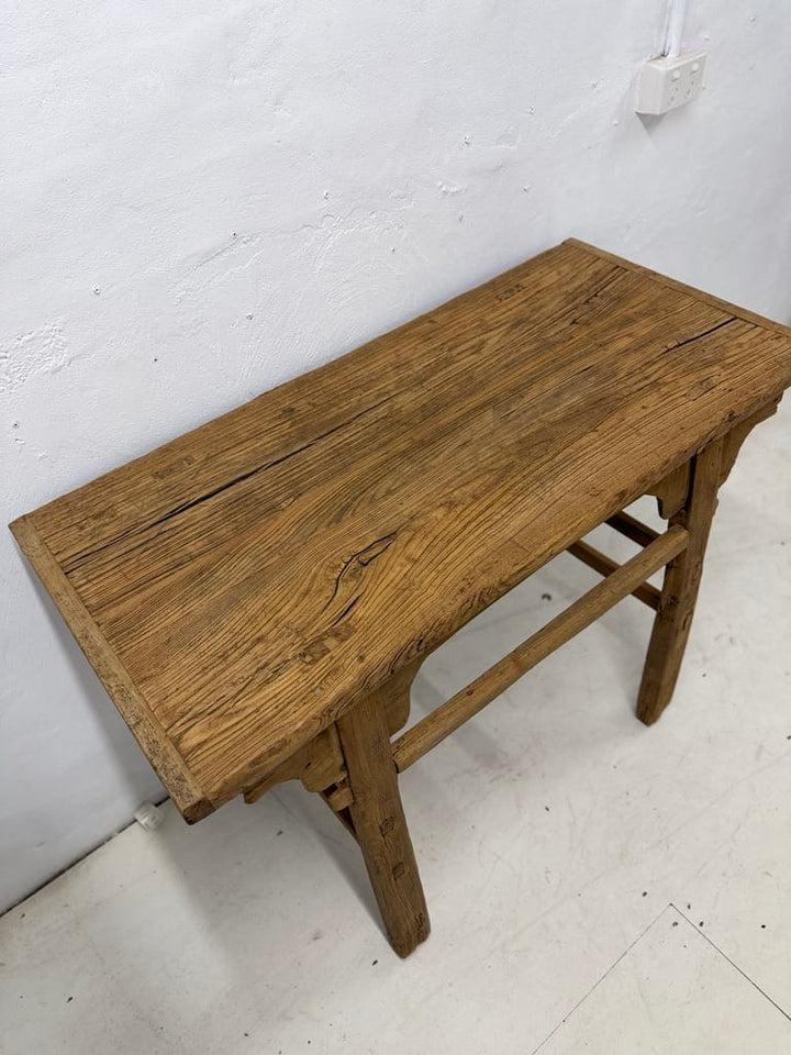 Water Tiger Furniture Light Coloured Antique Short Elm Console | 104x49x83cm