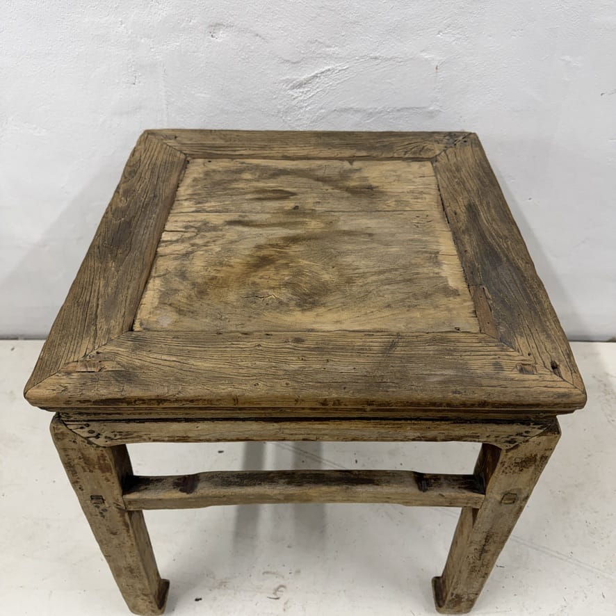 Water Tiger Furniture Antique Chinese Square Elm Side Table | 50x50x52
