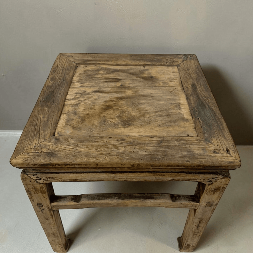 Water Tiger Furniture Antique Chinese Square Elm Side Table | 50x50x52