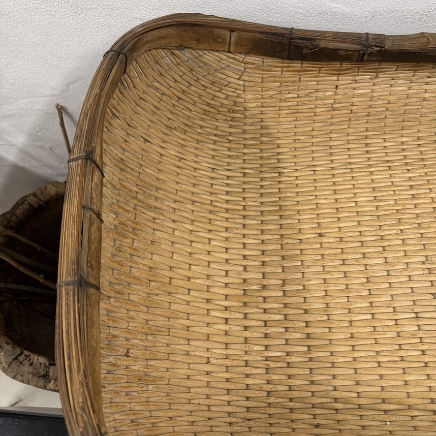 Water Tiger Decor Large Rectangle Willow Scooped Basket