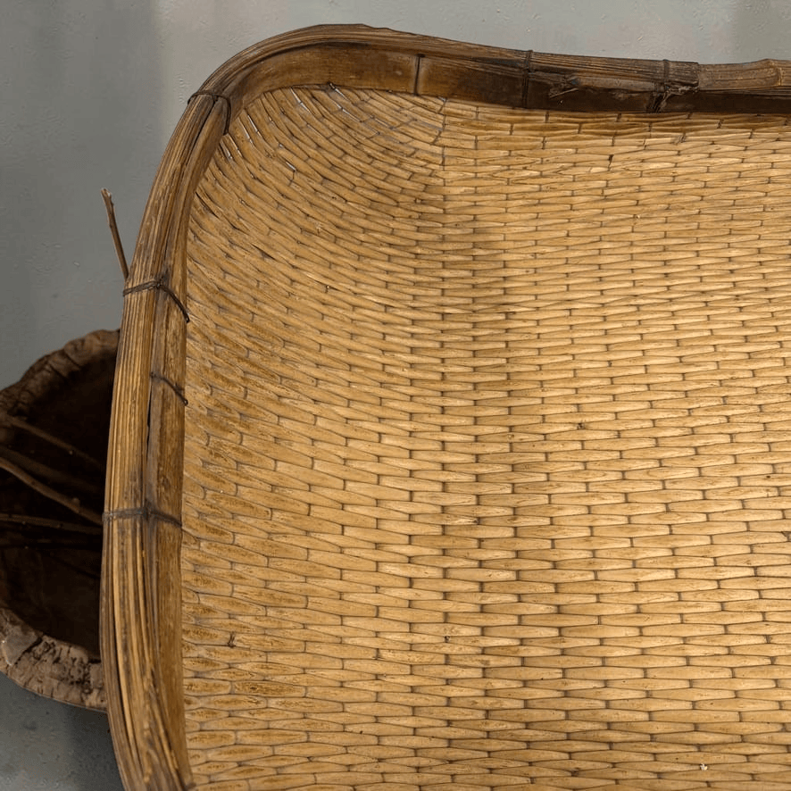 Water Tiger Decor Large Rectangle Willow Scooped Basket