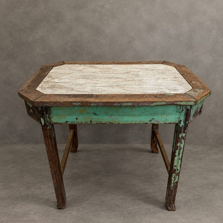 Water Tiger Furniture Vintage Teak Marble Top Table
