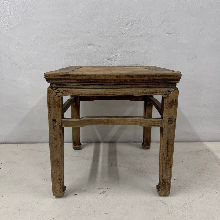 Water Tiger Furniture Antique Chinese Square Elm Side Table | 50x50x52