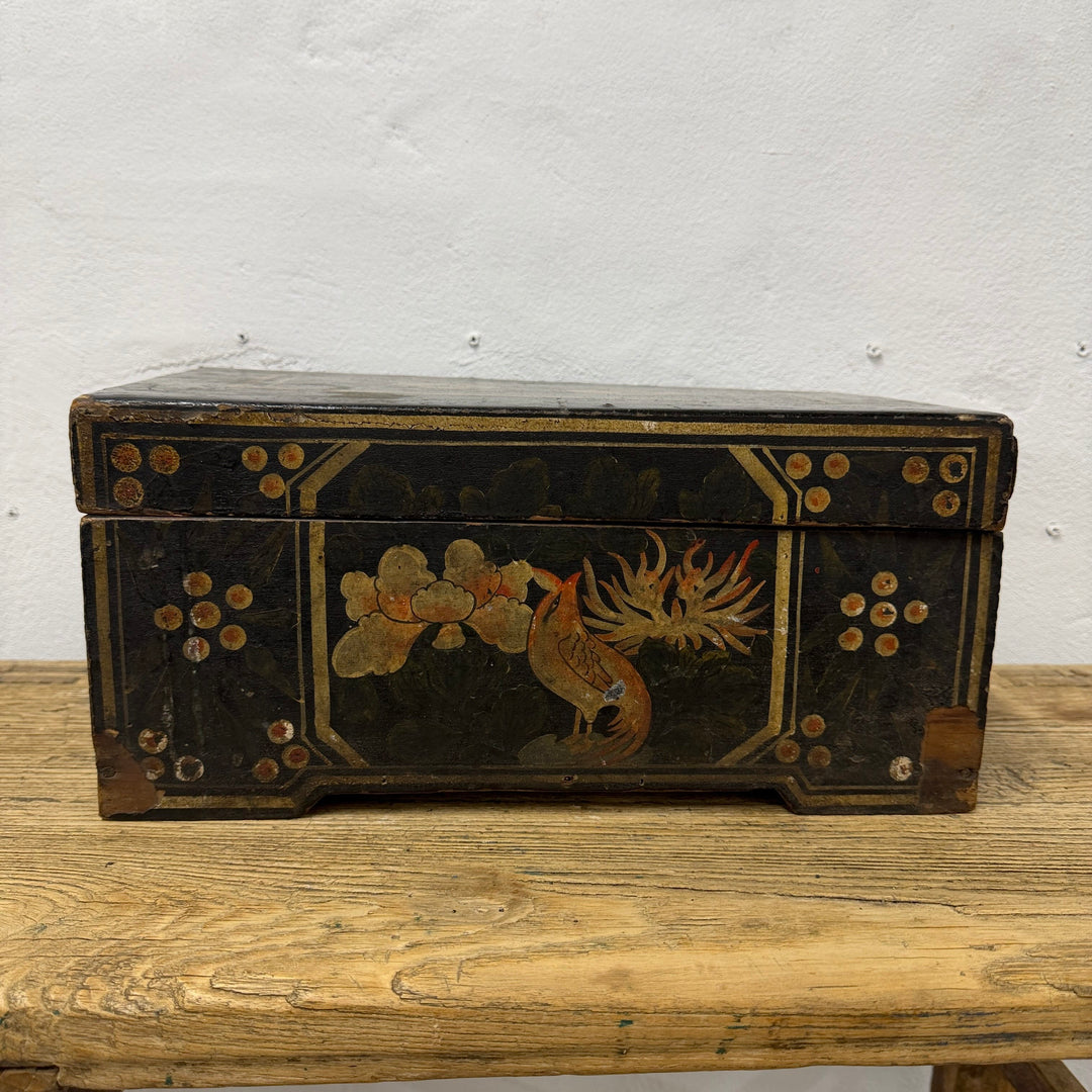Water Tiger Decor Antique Chinese Wooden Document Box Early 1900’s