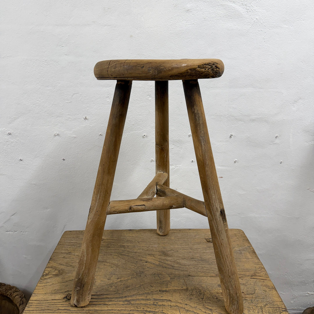 Water Tiger Furniture Chinese Elm Round Stool- early 1900&
