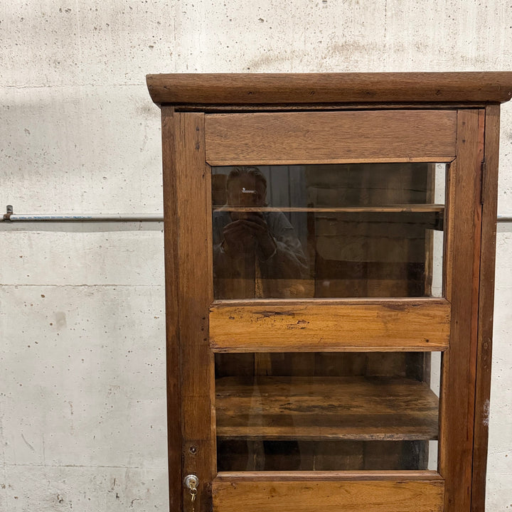 Water Tiger Furniture Vintage Colonial Glass and Teak Cabinet