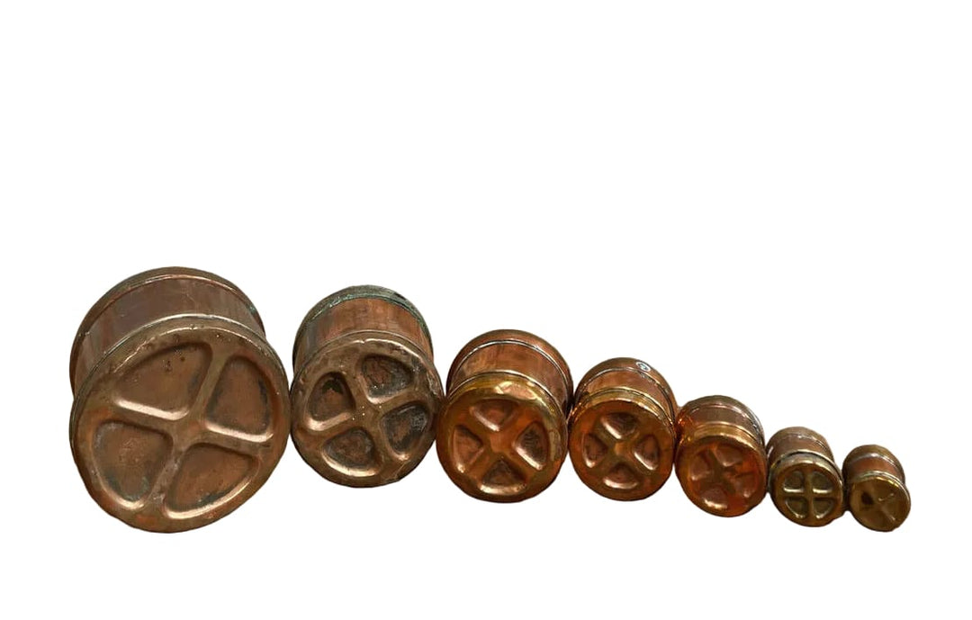 Water Tiger France Antique Copper Measuring Cups