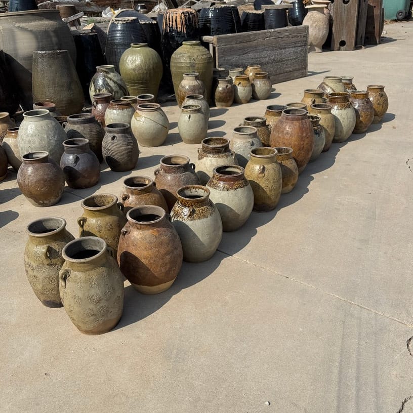 Water Tiger Decor Yunnan, China Glazed Vintage Pots