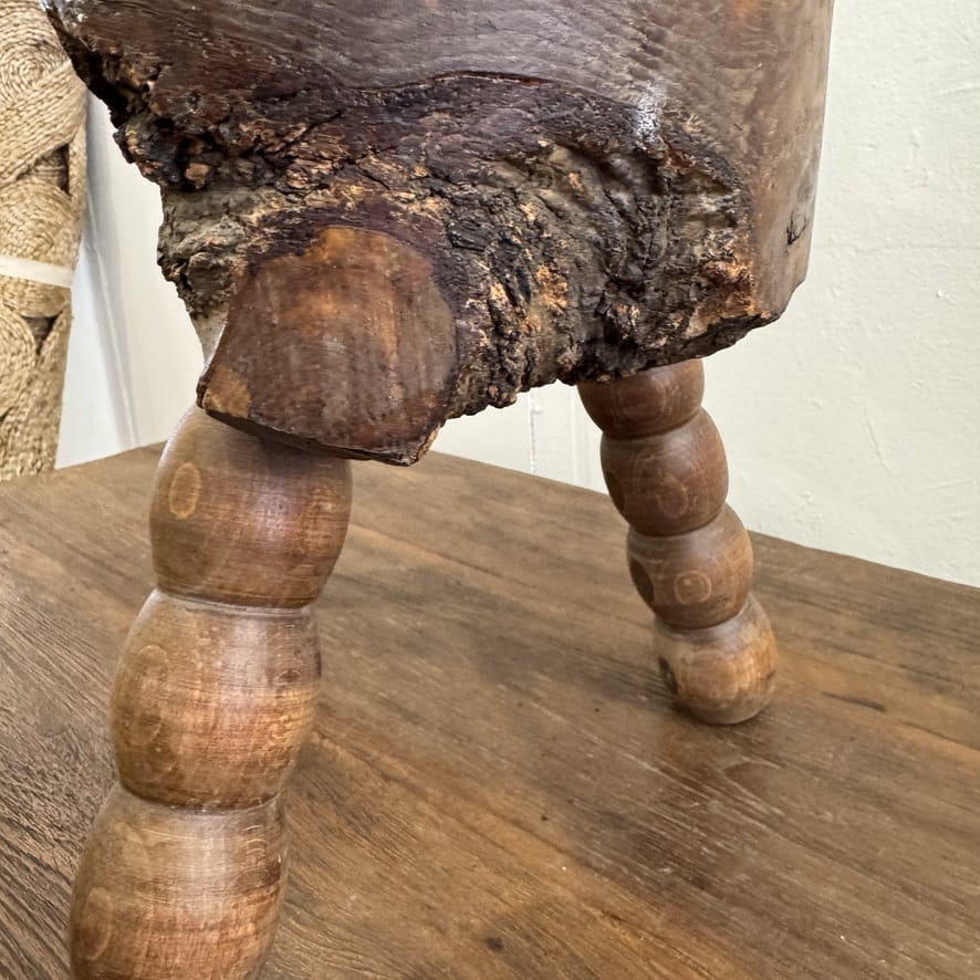 Water Tiger Furniture French Brutalist Stool On Three Legs