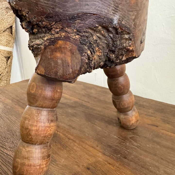 Water Tiger Furniture French Brutalist Stool On Three Legs