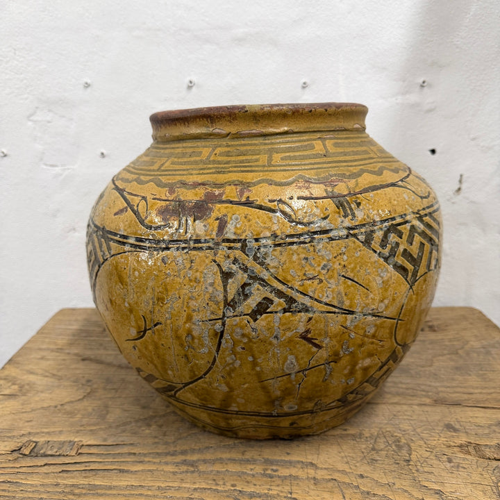 Water Tiger Decor Antique Martaban Wine / Storage Jars From China