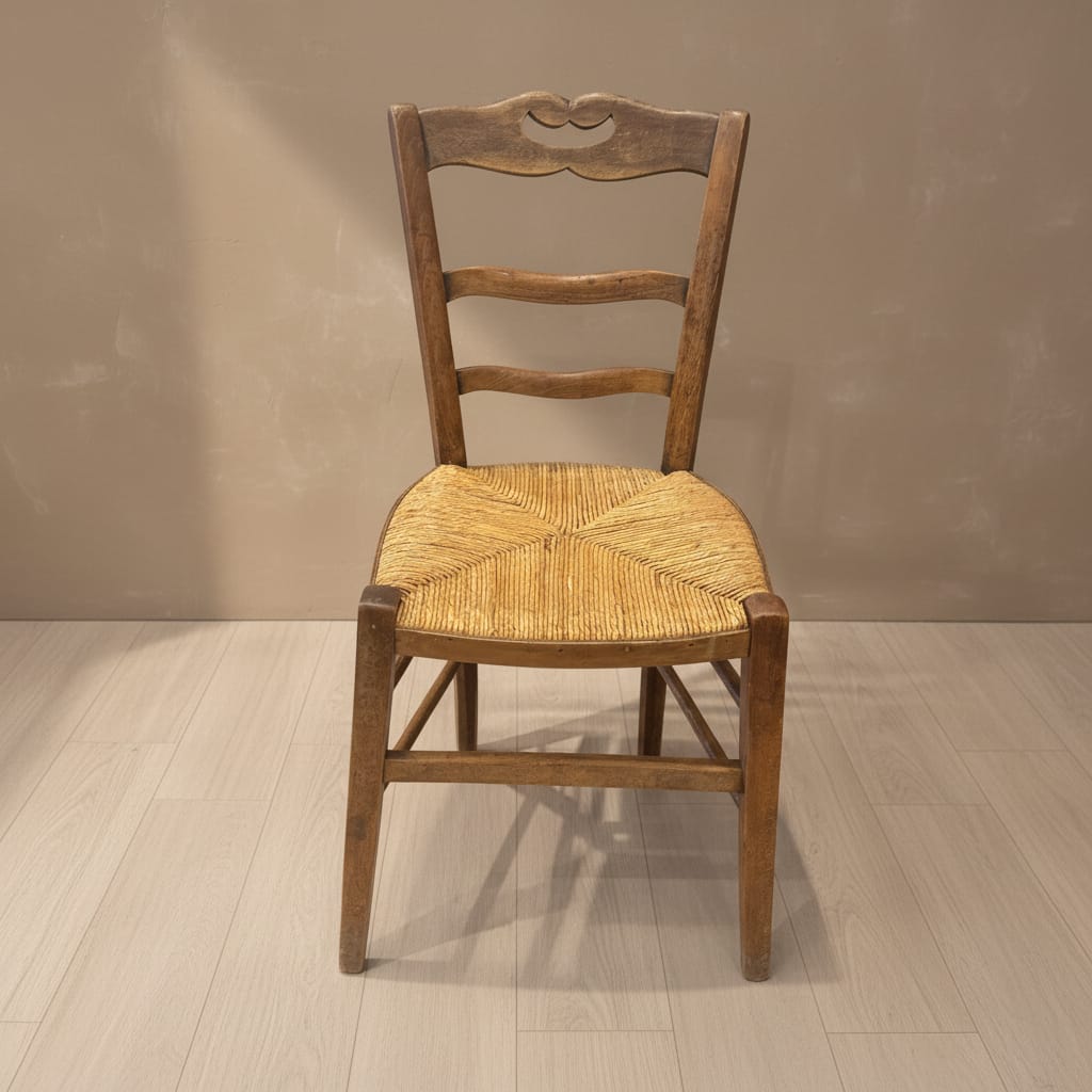 Water Tiger Furniture French Provincial Rush-Seat Ladder-Back Chair.