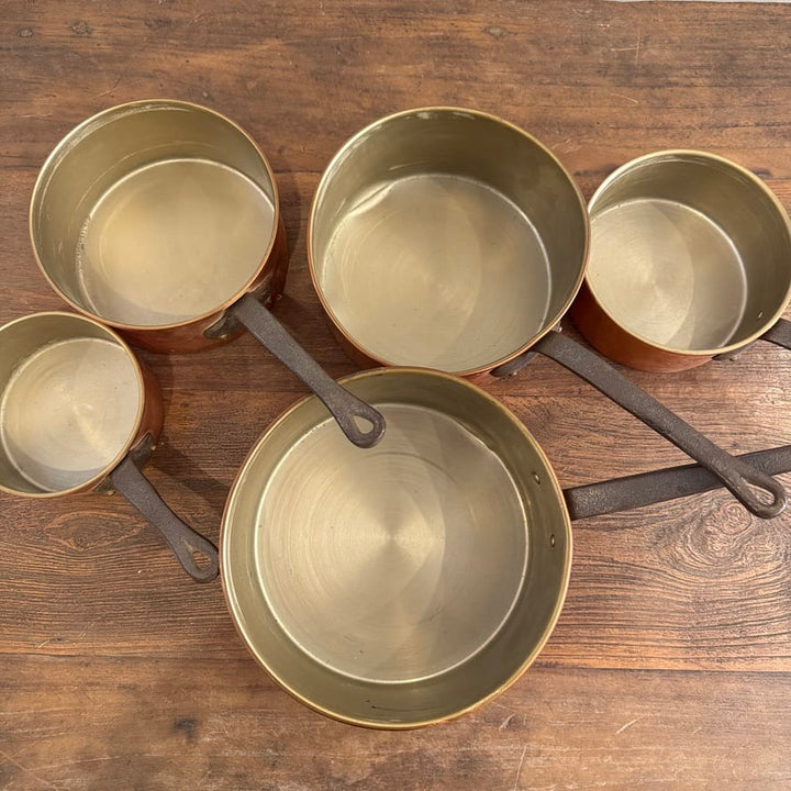 Water Tiger France Set Of 5 Copper French Pots