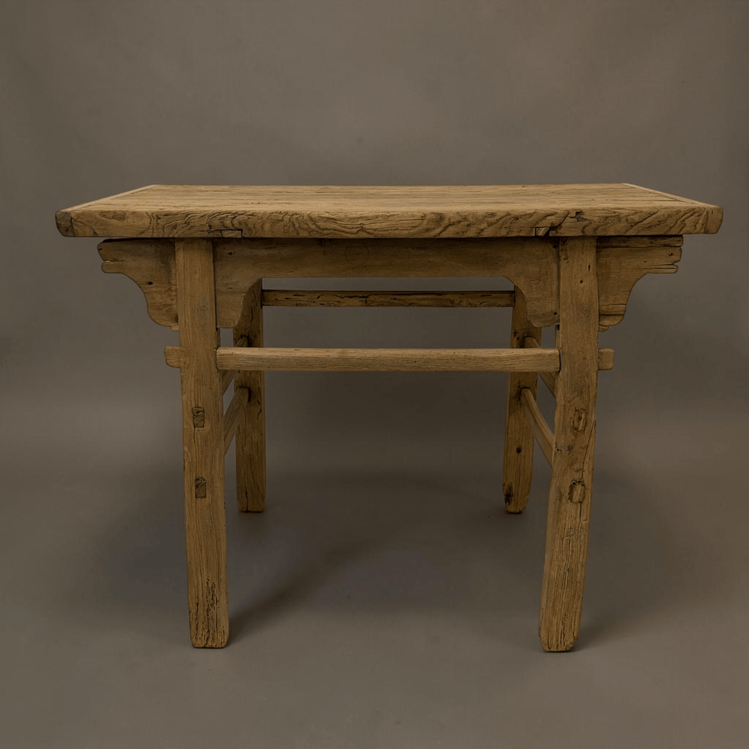 Water Tiger Furniture Light Coloured Antique Short Elm Console | 104x49x83cm