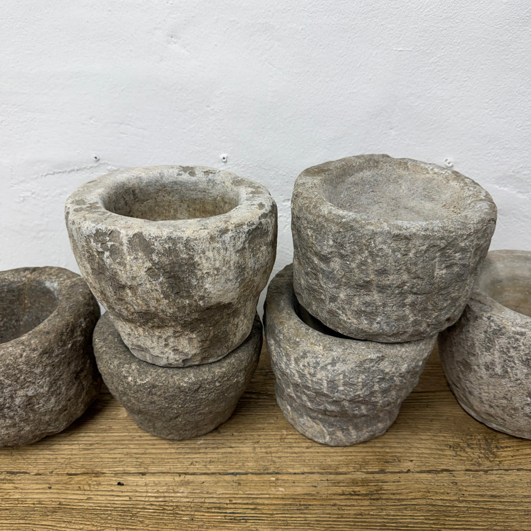 Water Tiger Decor Vintage Stone Mortars from China.