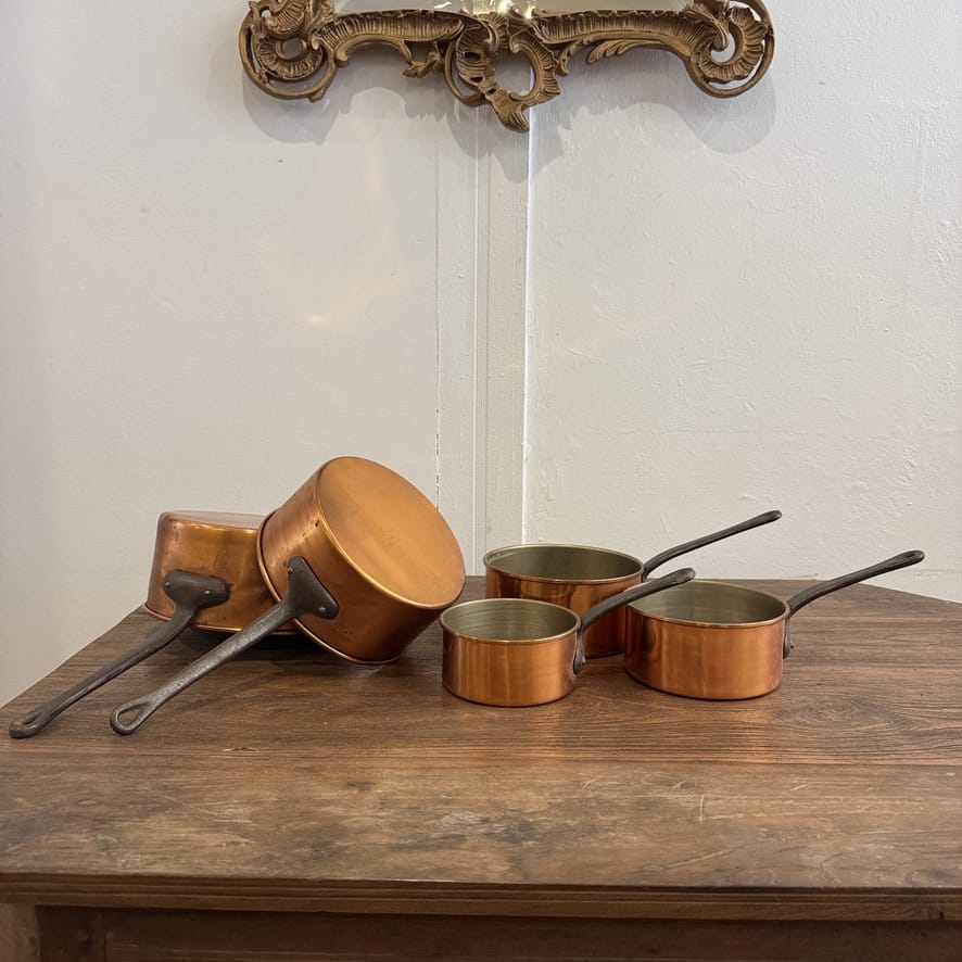 Water Tiger France Set Of 5 Copper French Pots