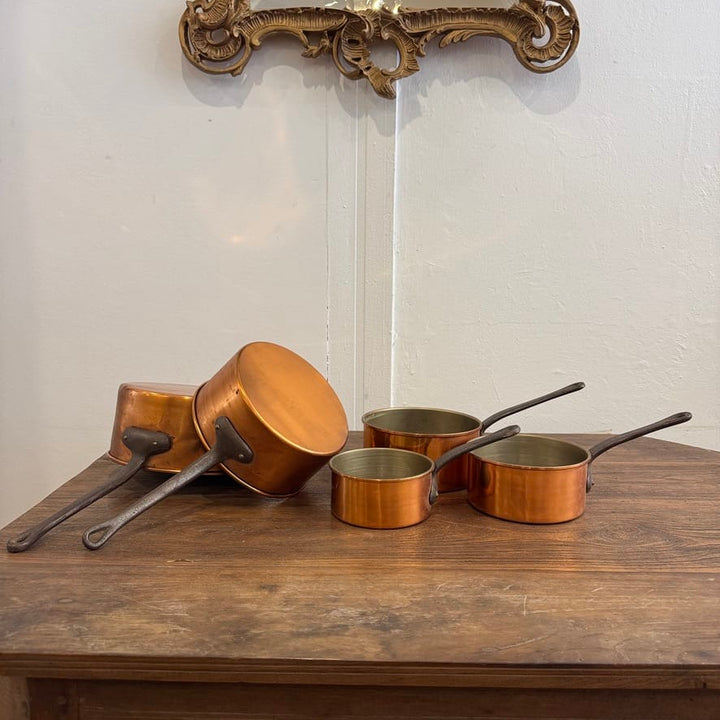 Water Tiger France Set Of 5 Copper French Pots