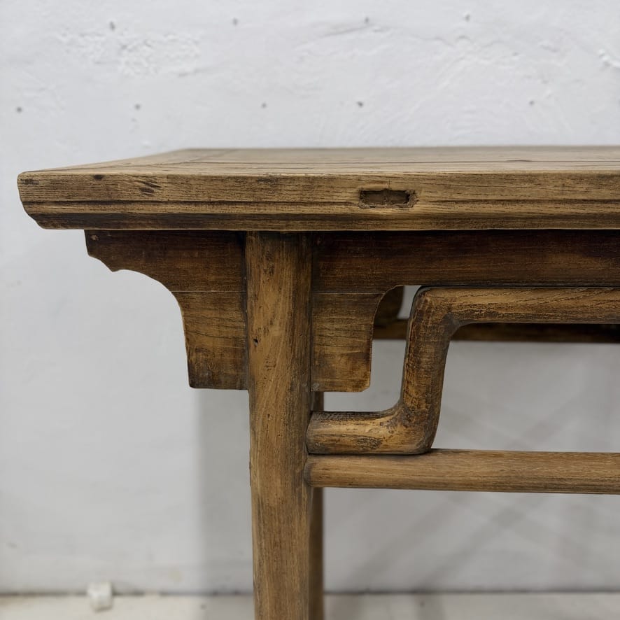 Water Tiger Furniture Light Coloured Antique Short Elm Entry Table | 96x50x87cm