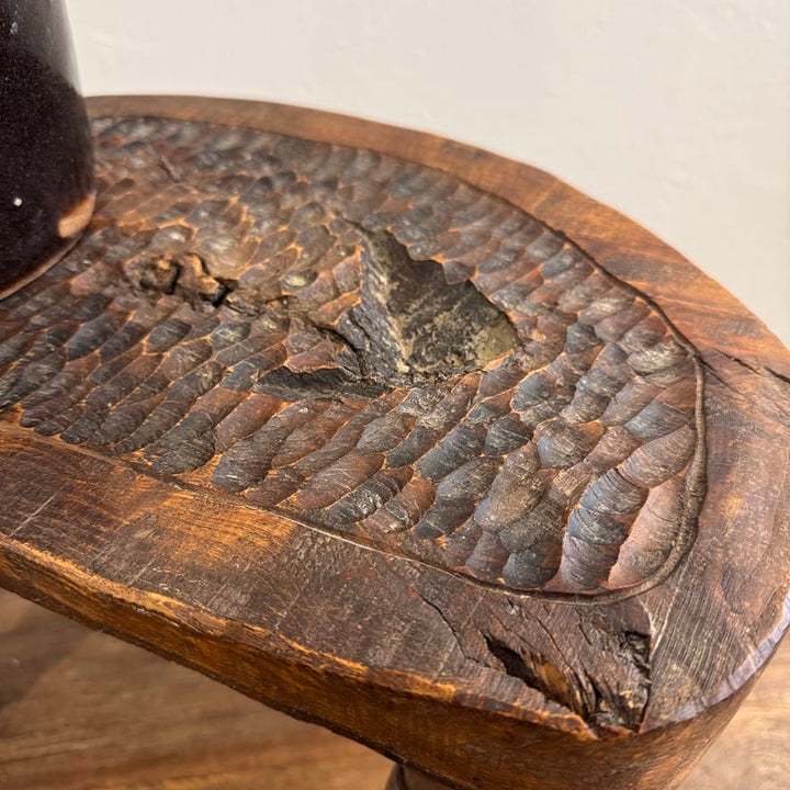 Water Tiger Furniture French Brutalist Stool On Three Legs