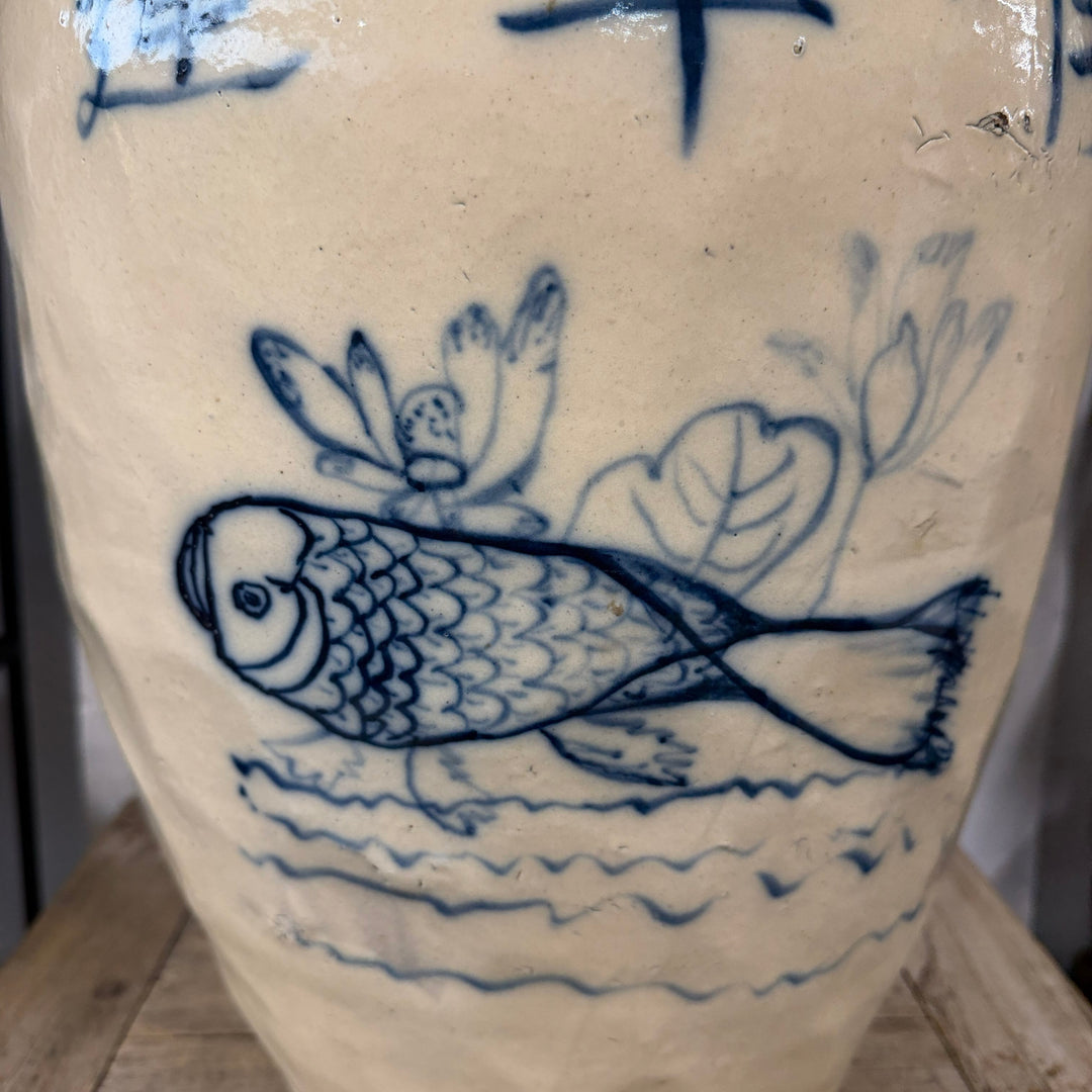Water Tiger Decor A Cizhou  Ming Dynasty Ceramic Planter - Vessel "Fish"