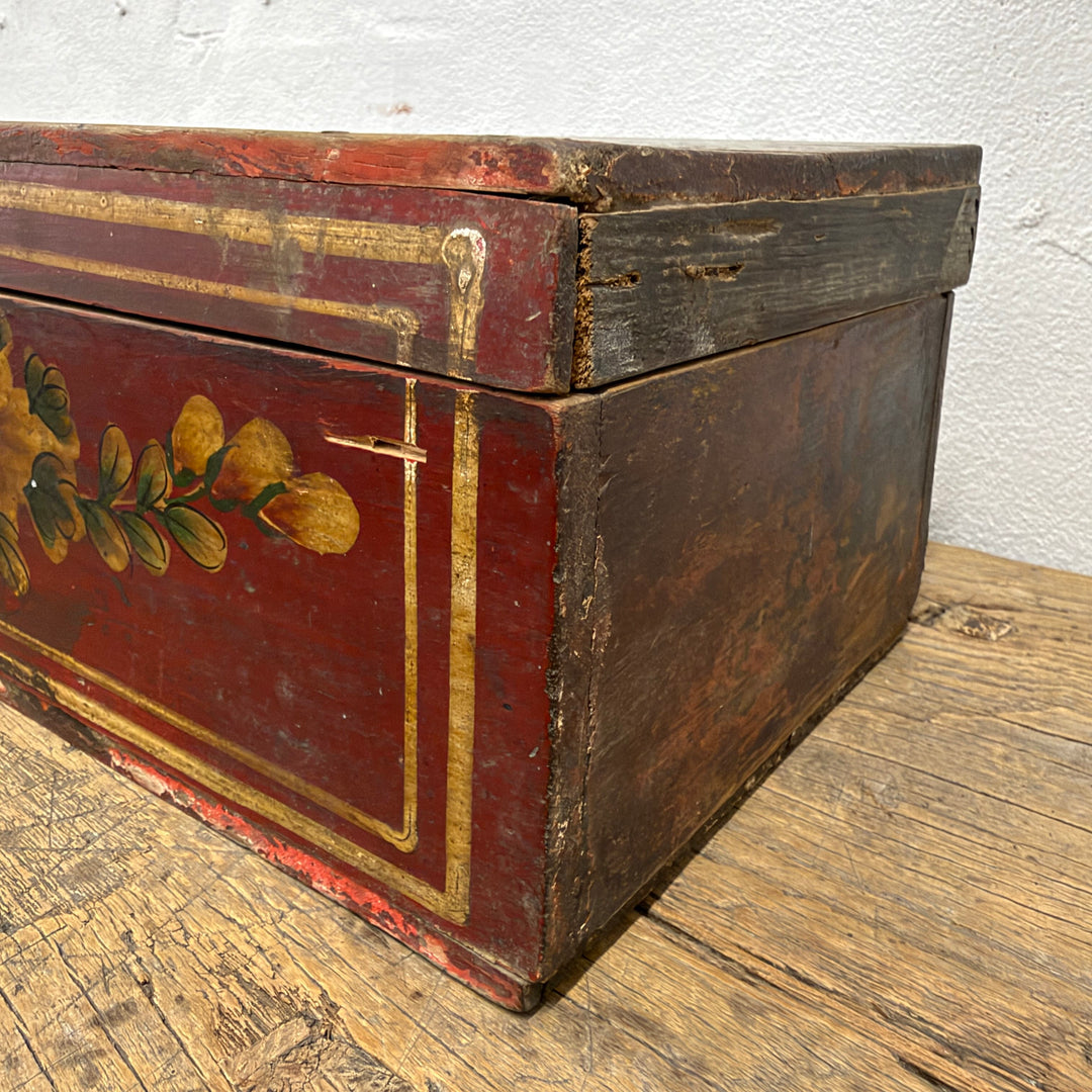 Water Tiger Decor Antique Chinese Wooden Document Box Early 1900’s