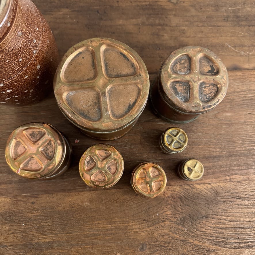 Water Tiger France Antique Copper Measuring Cups