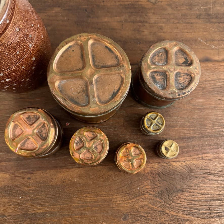 Water Tiger France Antique Copper Measuring Cups