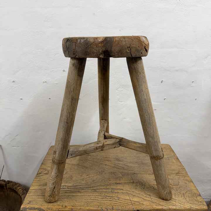 Water Tiger Furniture Chinese Elm Round Stool- early 1900&