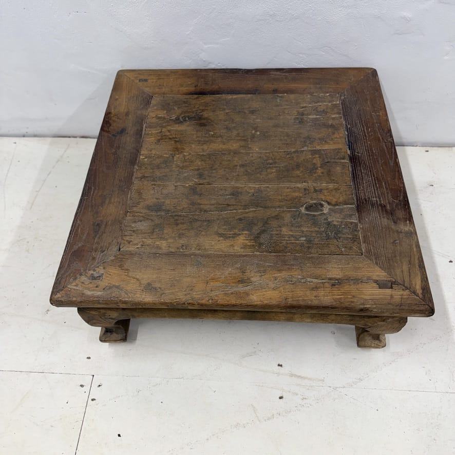 Water Tiger Furniture Square Chinese Low Kang Elm Coffee Table | 70x70x30cm