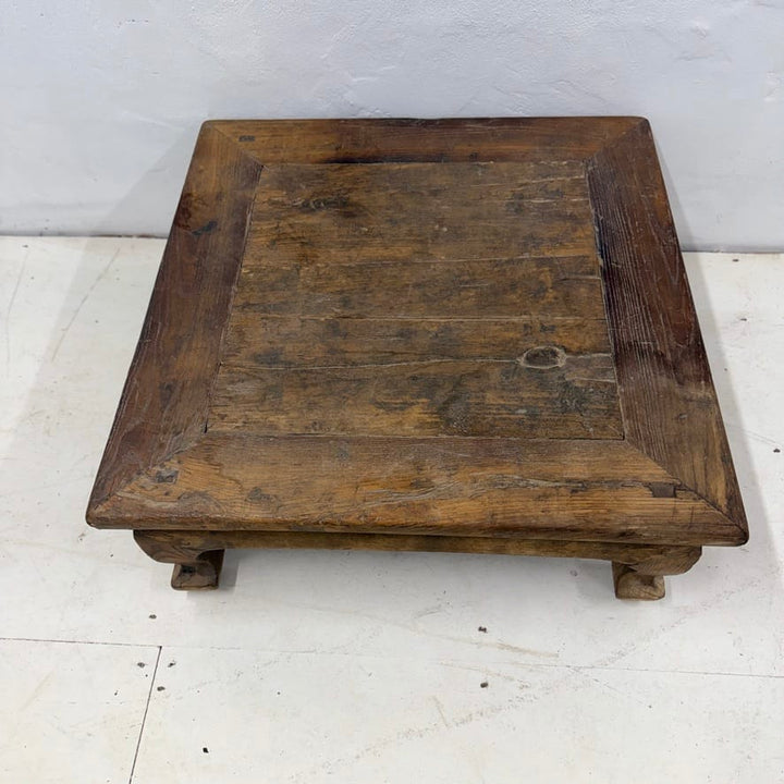 Water Tiger Furniture Square Chinese Low Kang Elm Coffee Table | 70x70x30cm
