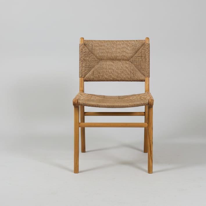Water Tiger Furniture Woven Seat Teak Chair | Rush Rattan & Teak Timber | Water Tiger