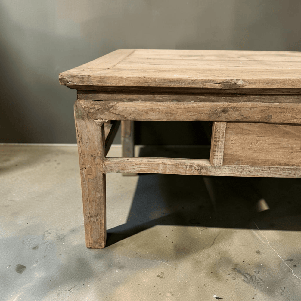 Water Tiger Furniture Square Chinese Low Elm Coffee Table | 95x95x45cm
