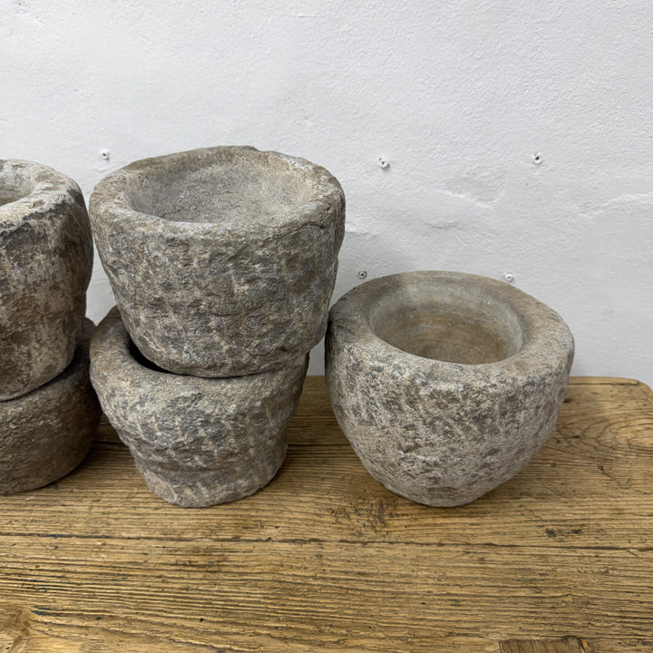 Water Tiger Decor Vintage Stone Mortars from China.