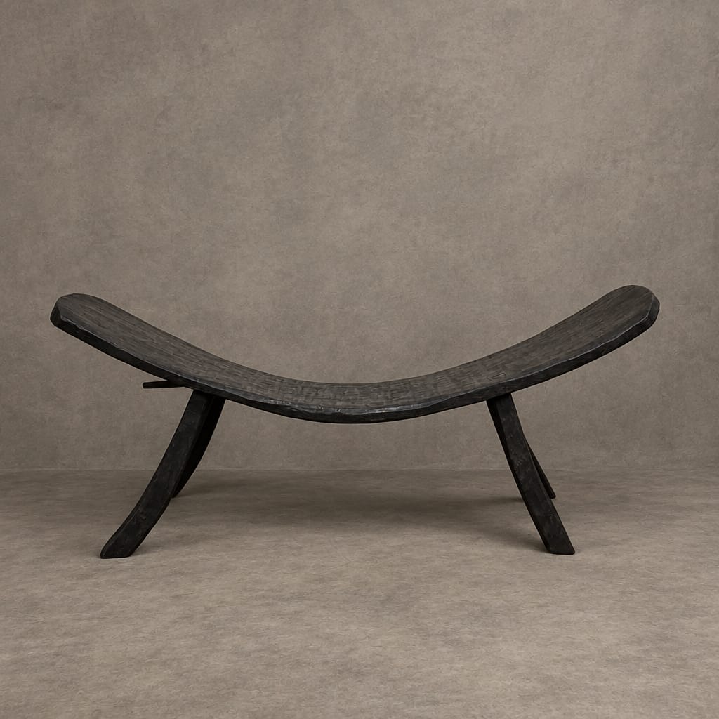 Water Tiger Furniture Dark Teak Curved Bench