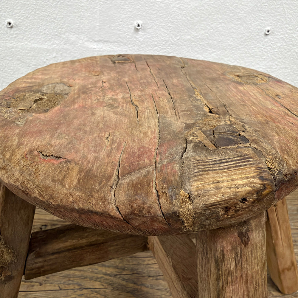 Water Tiger Furniture Small Chinese Elm Round Stool