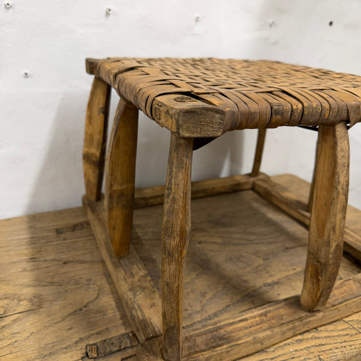 Water Tiger Furniture Antique Bamboo Woven Low Stool