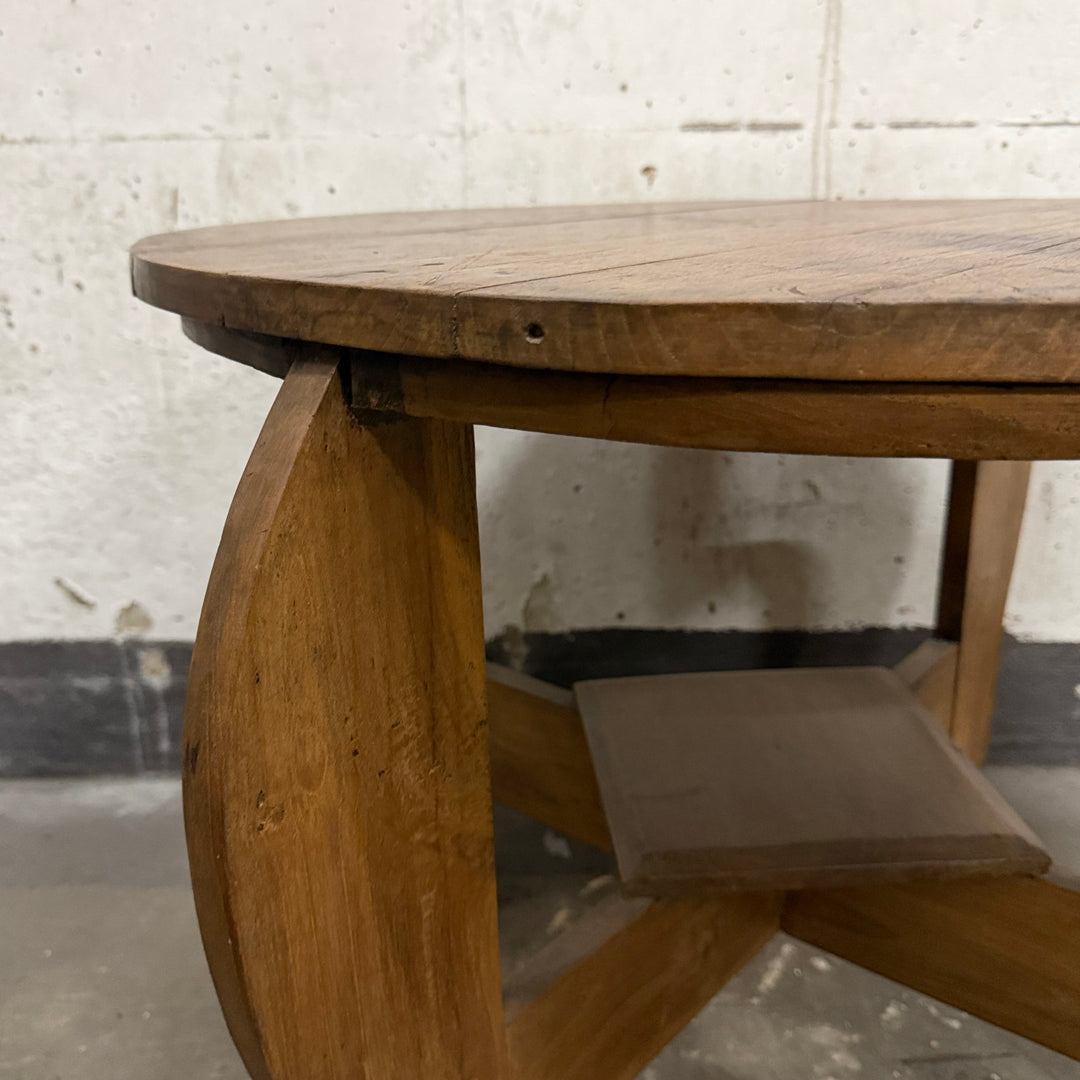 Water Tiger Decor Art Deco Colonial Teak Side Table