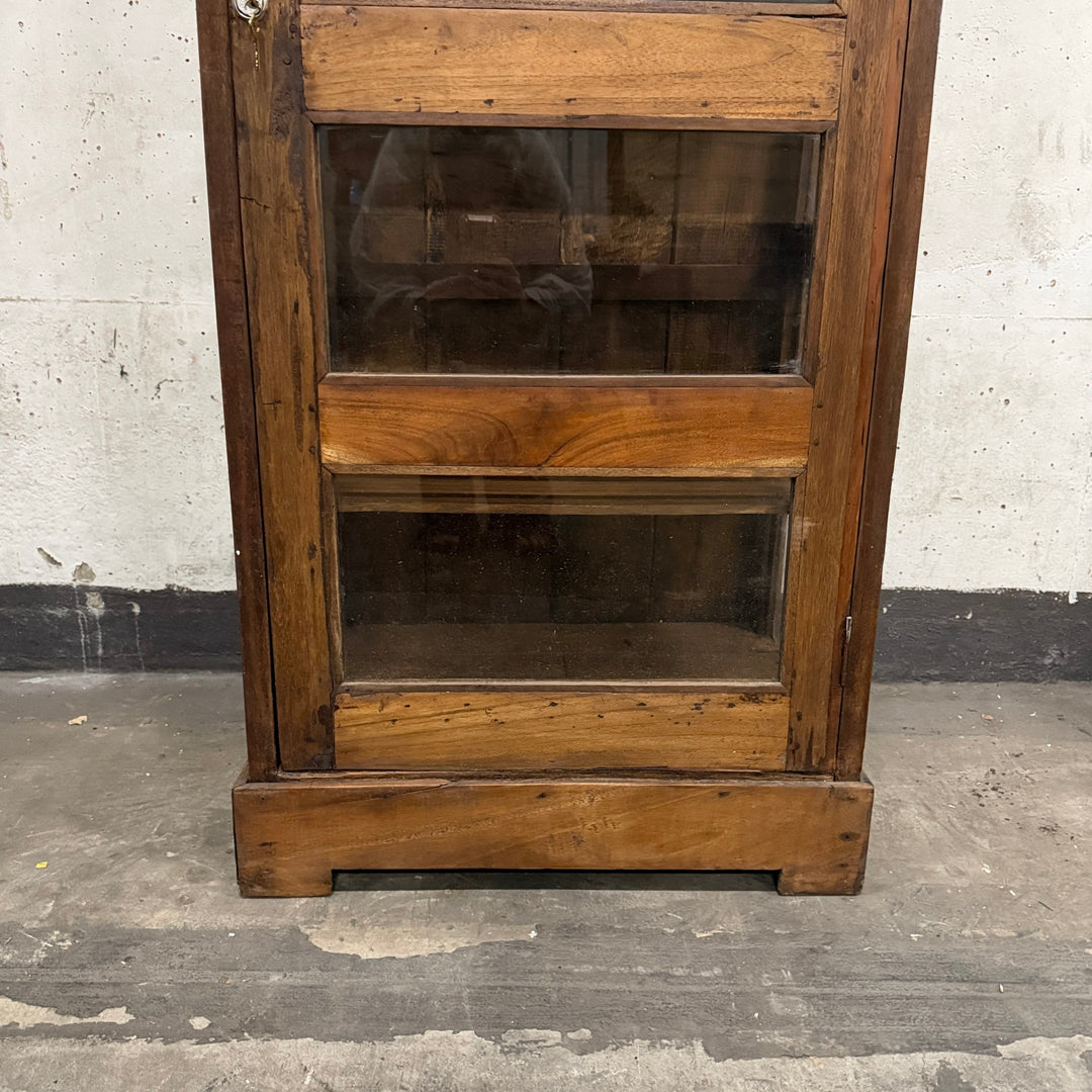 Water Tiger Furniture Vintage Colonial Glass and Teak Cabinet