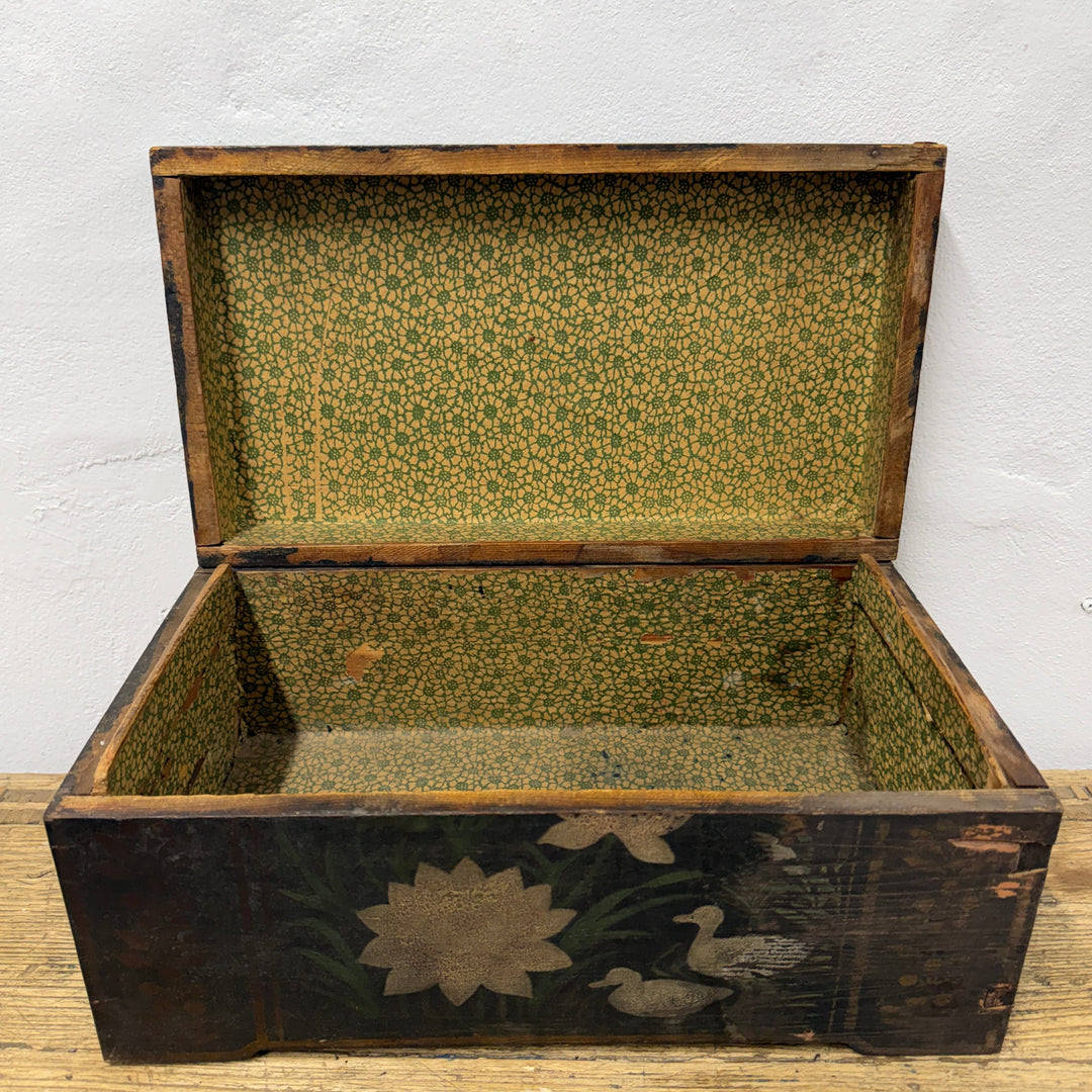 Water Tiger Decor Antique Chinese Wooden Document Box Early 1900’s