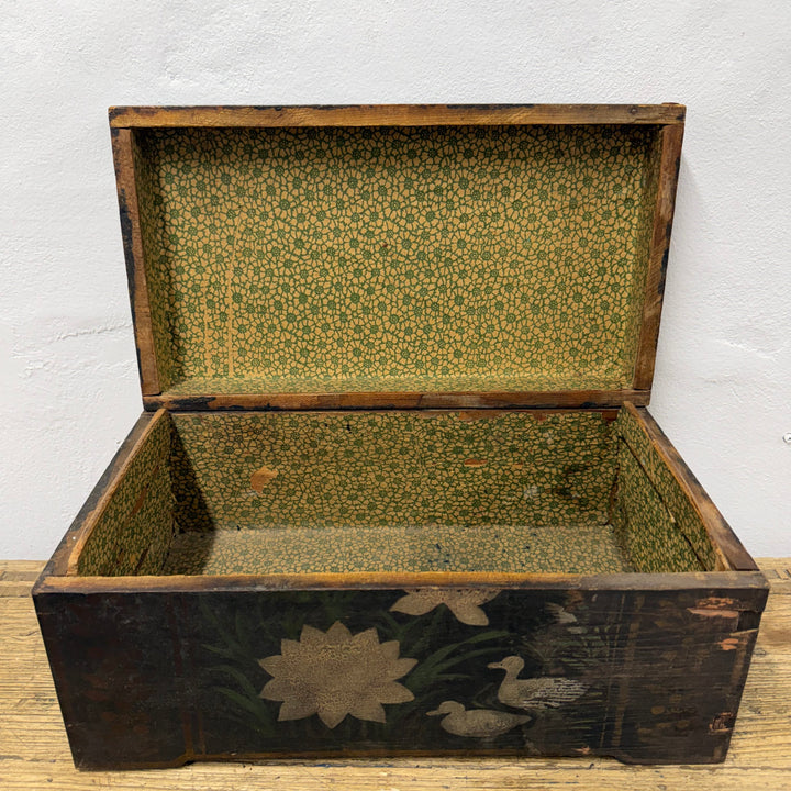 Water Tiger Decor Antique Chinese Wooden Document Box Early 1900’s