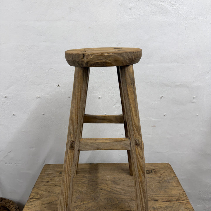 Water Tiger Furniture Chinese Elm Round Stool- early 1900&